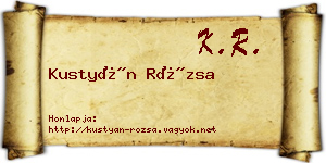 Kustyán Rózsa névjegykártya